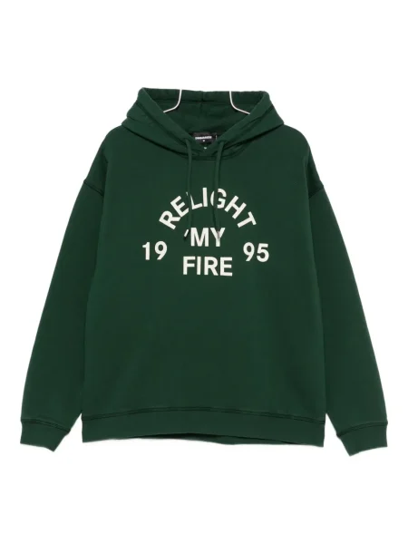 Hanorac cu glugă Dsquared2 cu imagine verde