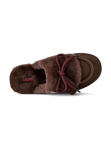 UGG пантофи дамски от велур W Disquette Heritage кафяво