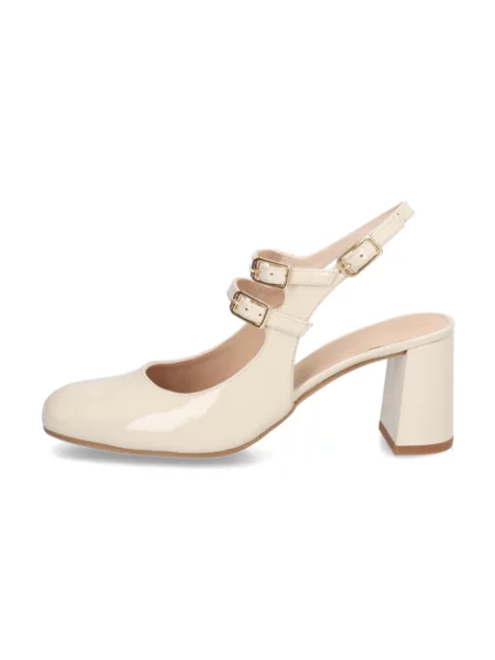 Unisa lakovaná kůže lodičky s otevřenou patou bílé