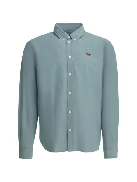 Cămașă Maison Kitsune cu broderie albastru