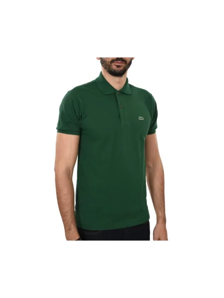 Lniana koszulka polo Lacoste z logo w miejskim stylu zielona