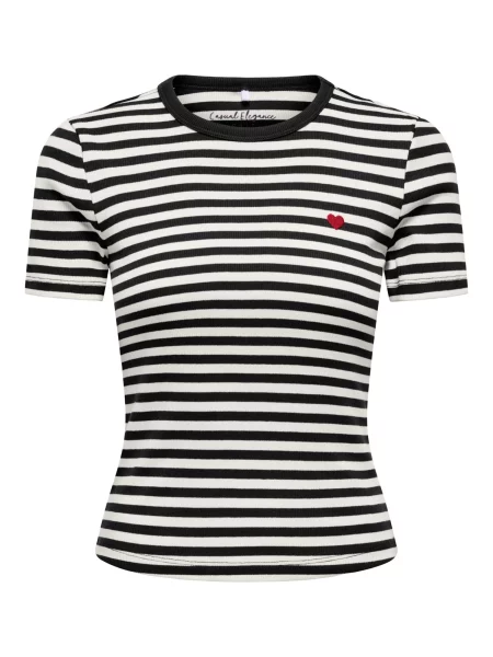 ONLY Tricou ONLVAL negru alb