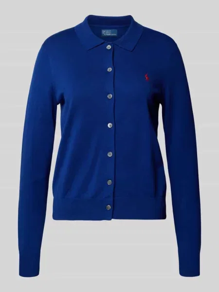 Kardigan z mieszanki bawełny krój slim fit Polo Ralph Lauren niebieski