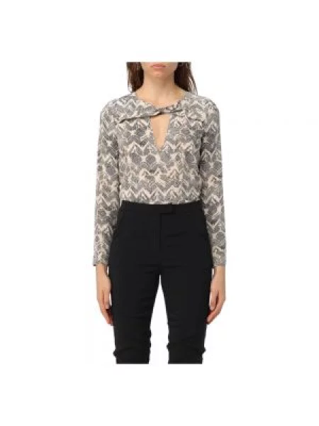 Bluzka Patrizia Pepe z krepy niebieska