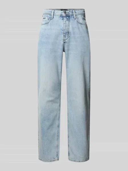 Jeansy o kroju straight fit z aplikacją z logo Antony Morato
