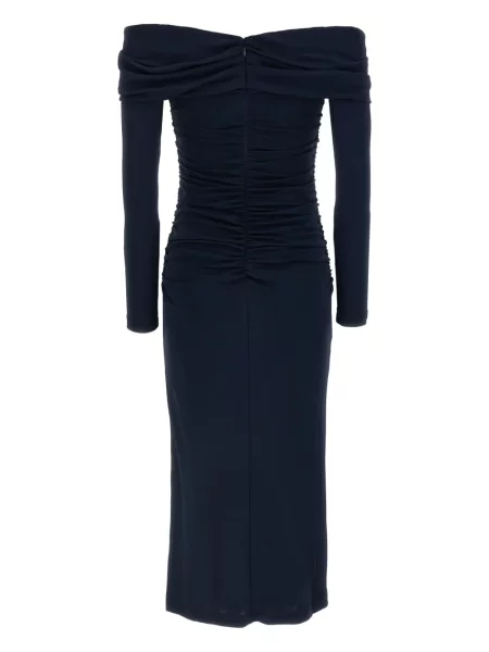 Sukienka midi Carolina Herrera do kolan garniturowa niebieska