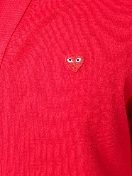 Cardigan Comme Des Garcons Play cu motiv cu inimi roșu