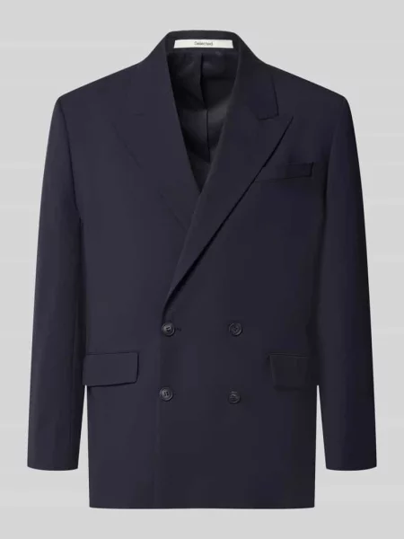 Marynarka o kroju relaxed fit z dodatkiem model RELAXED-LIAM' Selected Homme granatowa