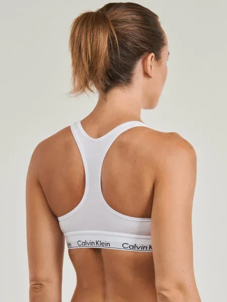 Bez podšívky bralet Calvin Klein Jeans modalovy biela