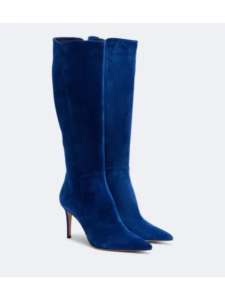 Cizme Gianvito Rossi din piele de căprioară albastru