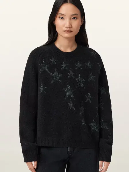 Шерстяной свитер Allsaints черный