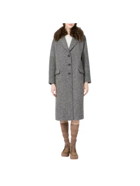 Płaszcz Weekend Max Mara wełniany szary