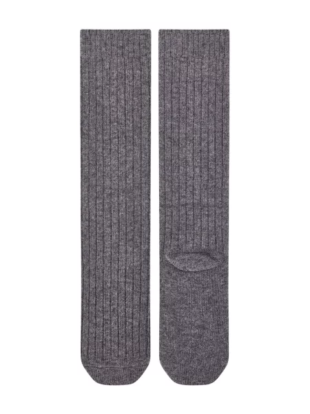 Penti Ponožky PENTI Warme bequeme gerippte Jacquard-Strumpfhose antracitová