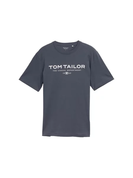 TOM TAILOR Tricou gri grafit alb