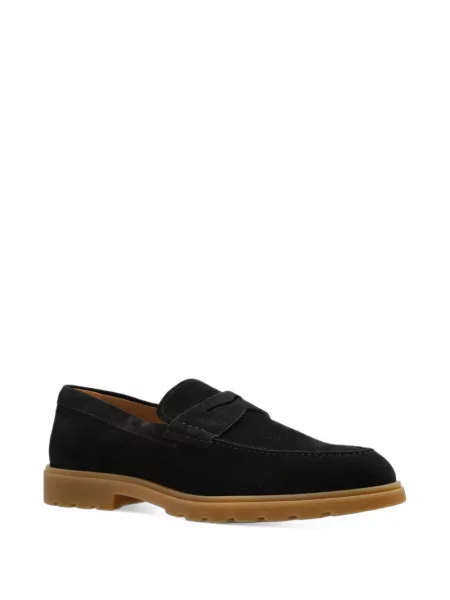 Pantofi loafer Kiton din piele de căprioară negru
