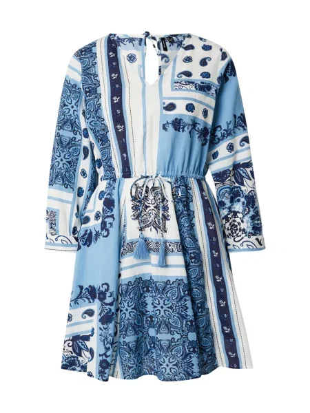 VERO MODA Rochie VMMILAN OMIA bleumarin / albastru deschis alb