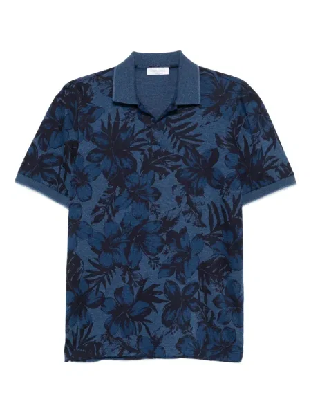 Polo Gran Sasso cu model floral cu imagine albastru