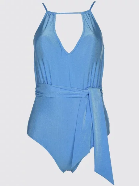 Gulerat costum de baie Trendyol cu gât halter albastru