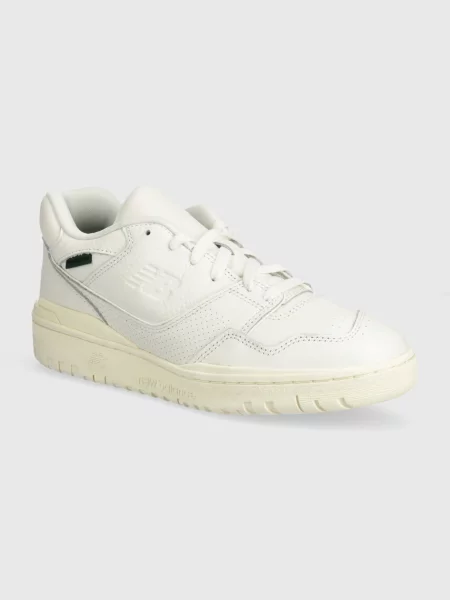 Кожени маратонки New Balance бяло зелено