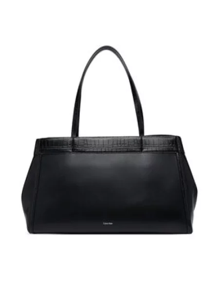 Calvin Klein Torbica Ck Croc Snap Large Tote crna