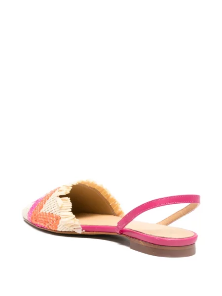 Lodičky Castañer s třásněmi bez podpatku růžové