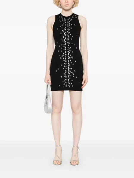 Rochie mini David Koma de cristal de costum negru