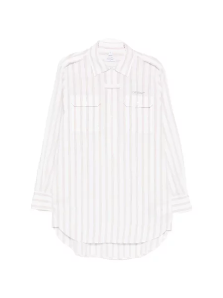 Mała sukienka mini Off-white w paski garniturowa biała