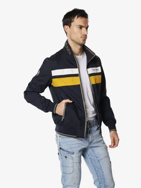 KOROSHI Geacă de primăvară-toamnă bleumarin / galben alb