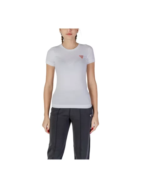 T-shirt GUESS Ss Cn Mini Triangle White M biała