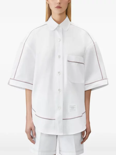 Cămașă Thom Browne din poplin alb