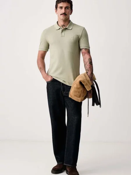 Tricou polo Boss Orange verde