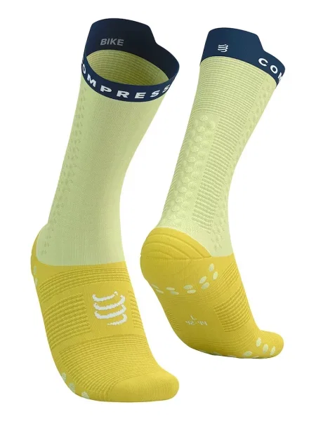Skarpety Compressport Pro Racing Bike zielone jasne T1 żółte