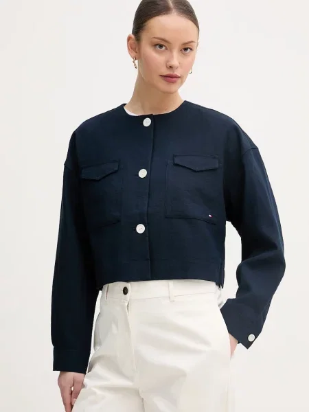 Tommy Hilfiger sacou cu un singur rând de pentru femei cu vâscoză
