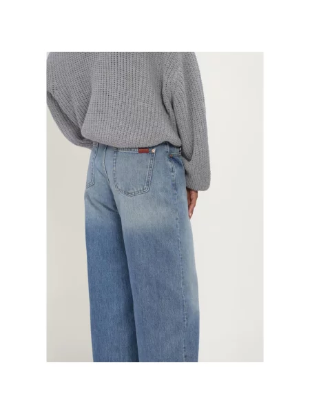 Szerokie jeansy 7 For All Mankind niebieskie