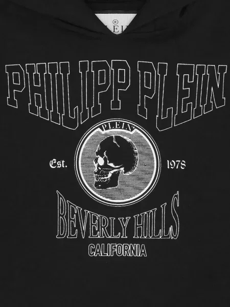 Bluza z kapturem dziecięca Philipp Plein czarna