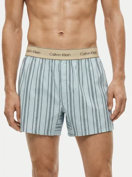 Boxerky Calvin Klein Boxer Trad majorca stripe breezy blue modrá