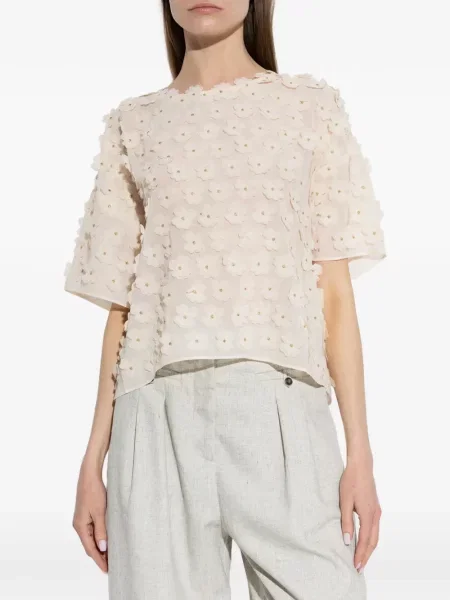 Bluză Munthe cu model floral cu aplicații