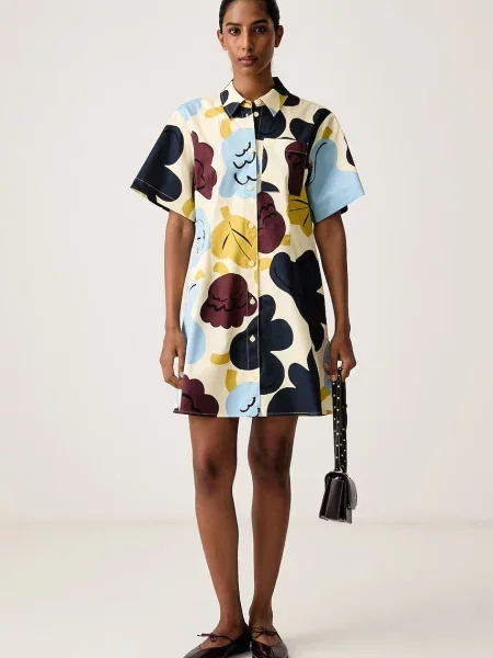 Marimekko rochie de vară din cu galben