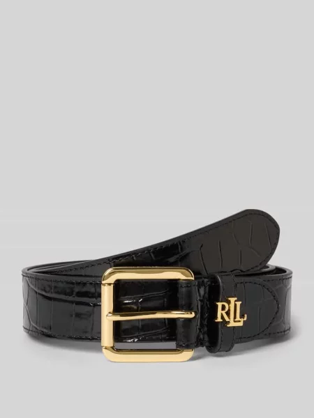Pasek Lauren Ralph Lauren skórzany czarny