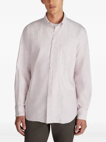 Cămașă Glanshirt cu dungi din țesătură twill alb