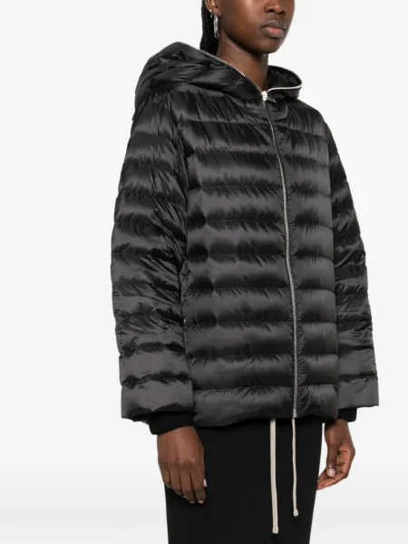 Geacă Moncler + Rick Owens cu glugă negru