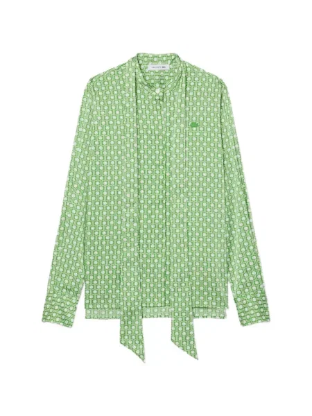 Cămașă Lacoste cu legături verde