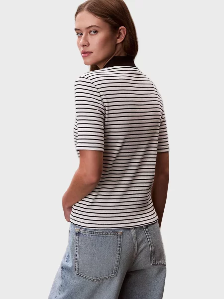 Поло Calvin Klein Jeans в полоску белое