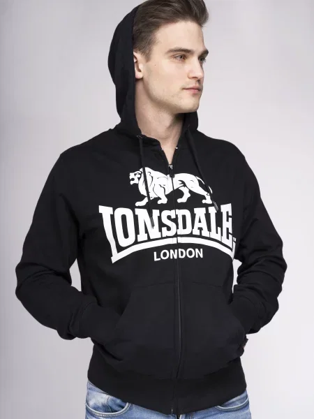 Суичър с цип Lonsdale черно