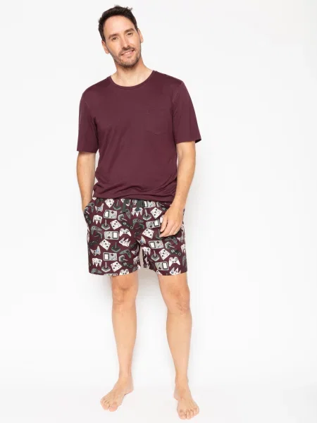 Піжама CYBERJAMMIES Jack бавовна/модал бордовий