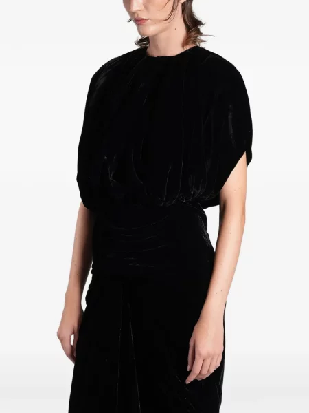 Rochie Rick Owens de catifea cu volane negru