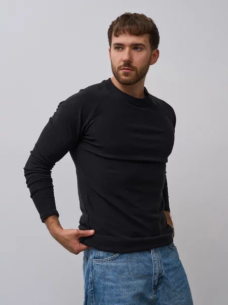 Лонгслів ISSA Plus комбінований верх чорний