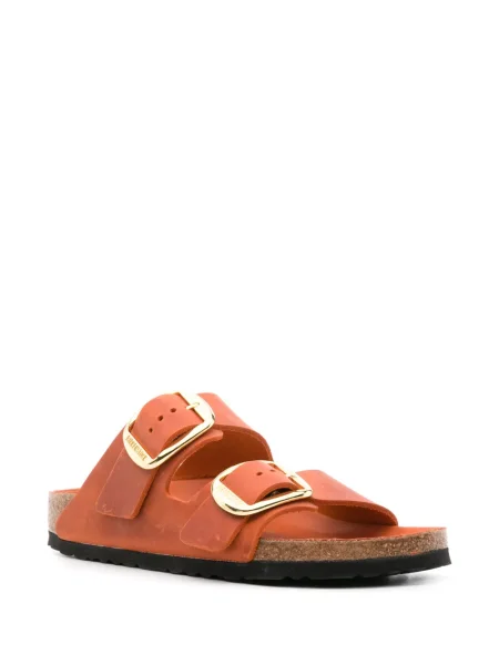 Papuci Birkenstock din piele portocaliu