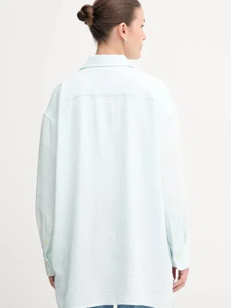 Košile Calvin Klein Jeans relaxed s klasickým límcem tyrkysová