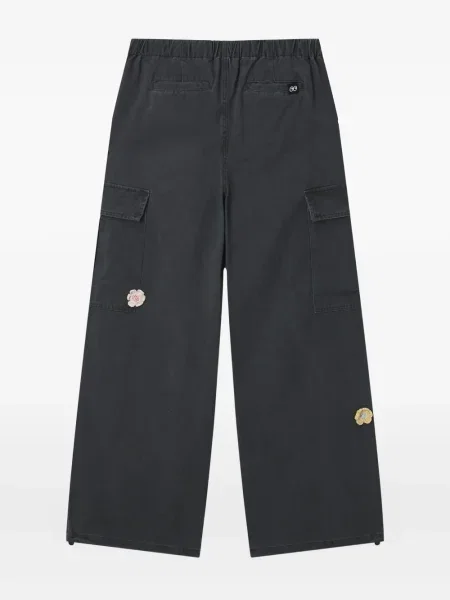 Pantaloni cargo Mini Cream cu model floral gri